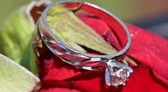 10k white gold engagement ring 0.06ct HSI1 diamond solitaire sz 5 handmade 1.4gr