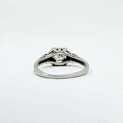 Antique 18k White Gold 0.65ct BELAIS Old European Cut Diamond Engagement Ring
