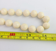 Vintage Acrylic Bead Necklace Lot 2 Layering Cream n Latte 29 in 16 in Gold Tone