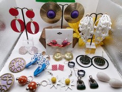 Vintage Costume Jewelry Earrings 80s 90s Y2K Pierced Clip Chunky Retro Lot
