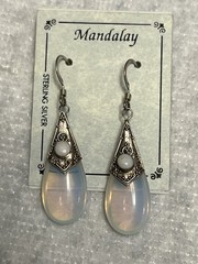 NWT MANDALAY SOUTHWESTERN NATIVE OPALITE OPAL STONE STERLING 925 EARRINGS