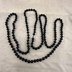 Vintage Beaded Glass Necklace Black Flapper Opera 64”