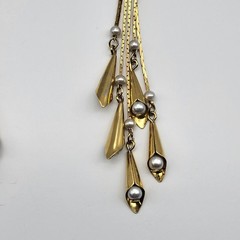 Fabulous dangle Earrings multi strand faux pearl lightweight flirty