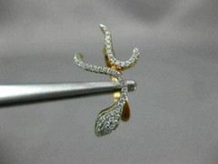 ESTATE .42T DIAMOND & AAA RUBY 18KT ROSE GOLD 3D SNAKE FUN HANGING EARRINGS