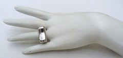 CLASSIC ITALY MODERNIST SCULPTURAL CHUNKY STERLING SILVER RING SIZE 7 1/2