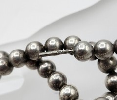 Antique Victorian W.R.C Sterling Silver Bead Ball Chain Collar Necklace 15.5″
