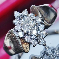 10k yellow gold ring 0.30ct natural diamond sz 5 cocktail handmade vintage 3gr