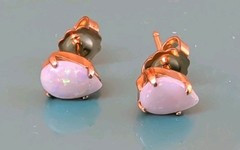 Vintage Opalite Genuine Teardrop Shape Opal 1/20-12KT Gold Filled Earrings