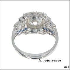 Lab-Created 3.51CT Round Cut Diamond Vintage Art Deco Ring 14K White Gold Over
