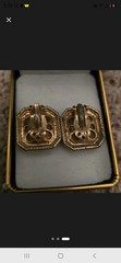 Schiaparelli Gilded Gold Vermeil Filigree with Iridescent Stone emerald cut…