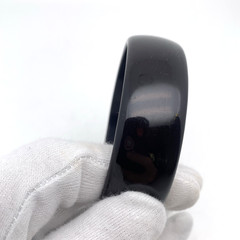 Vintage 21 mm Wide BAKELITE 7-7/8″ Bangle Bracelet Shiny Black TESTED