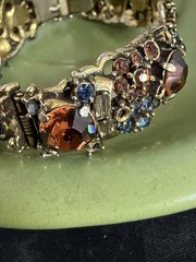 Hollycraft rhinestone bracelet Clamper Bangle Hinged 1950s Unique
