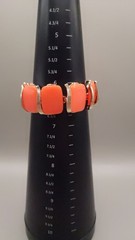 Vintage Lisner Orange Thermoset Bracelet Gold Tone Mid Century 1950s 1.6oz