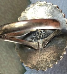 Vintage sterling ring Mexico faux fire opal signed Size 6
