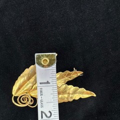 Vtg 40s 12K Gold Filled Leaf Brooch Three Leaf Floral Botanical Mid Century