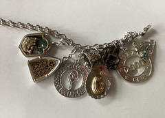 Vintage 1970’s Sara Coventry Charm Bracelet Bell Aquarius 2000 Club Religious