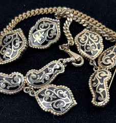 Vintage Barclay Necklace, Brooch & Earrings Set RARE Art Deco Design