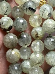 Necklace Green Prehnite Gold Vermeil Clasp Spacer Beads 24” 10mm Faceted Beads