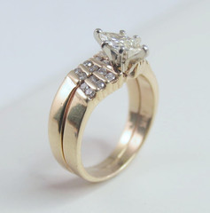 Vintage 14k Yellow Gold 23 Stone Diamond .62ctw Wedding Set Lady’s Ring Size 5