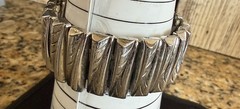 Monet Designer Signed Silver Tone Stretchable Bracelet Size 6” Vintage