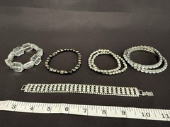 Vintage Silver Tone Rhinestone Bling Lot 15pc Y2K Microphone Necklace Ring 8.5