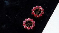 14k yellow gold 0.40ct ruby earring jackets vintage heated handmade 0.80gr