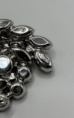Vintage Weiss Smoky Gray Rhinestone Brooch Pin and Earrings Signed Beautiful