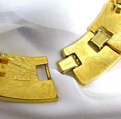 Vtg Rare Set MONET Runway EGYPTIAN Embellished GP Necklace Bracelet Earrings EXC
