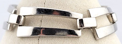 😍Vintage Signed Sperry MCM Rhodium Plate Wide Chain Statement Runway Bracelet