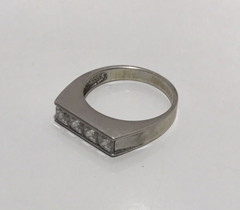 Vintage 925 Sterling Silver CZ Mens Ring Size 10.25 Signed JJJ