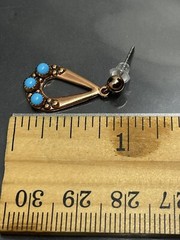 Vintage WM Co. Wheeler Mfg. Co. Southwest Copper Turquoise Post Dangle Earrings