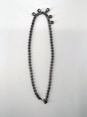 Antique Art Deco Silver Tone Faceted Rhinestone Round Cut Statement Necklace