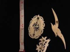 Chinese Export Carved Bovine Bone Brooch Demi Vintage Antique Jewelry