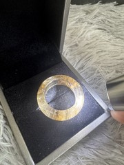 Natural brown rutilated quartz ring 19.6mm