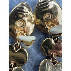 Swarovski Multicolor Crystal Cabochon Gold Drop Earrings Savvy 90s Vintage