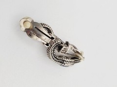 Silver tone Rhinestone clip on dangle drop earrings 1 1/8″