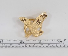 Flying Eagle Scarf Slide Gold Tone Patriotic Jewelry Bolo Beautiful! UNUSED