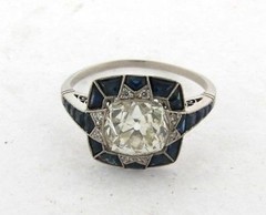 2CT Old Mine Cut Lab Created Diamond Wedding Ring Vintage Art Deco 14K Gold Over