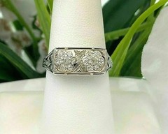 2.95Ct Art Deco Style Round Lab Created Diamond Filigree 14K White Gold FN Ring