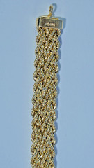 UNIQUE 18K Yellow Gold 8mm Woven Bracelet 6.6 Grams, 7.25″