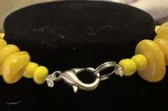 Vintage Yellow Orange Chunky Acrylic Resin Statement Necklace Butterscotch Bead