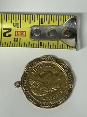 Napoleon Vintage Pendant Coin Double Sided Necklace Goldtone Antique Reprod