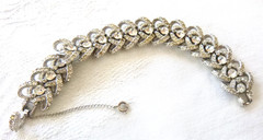 Stunning Vintage CINER Rhinestone Bracelet 6.75″ Foldover Clasp & Security Chain