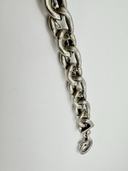 VTG Heavy Duty Silver Tone Link Bracelet Toggle 71g 8.5in Unsigned Estate Read