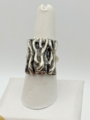 Vintage Sterling 925 BRUTALIST FREE-FORM UNIQUE RING Size 7.5 10.77grams