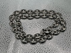 VTG Signed NAPIER Chunky Silver Tone Mariner/Anchor Link Chain Necklace 27” NWOT