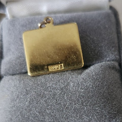 Vintage General Motors GM Service Pendant 1/20 12K GF Diamond Ruby Chips 3/4″ x