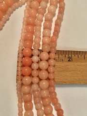 Orange Peach Semiprecious 5 Strand Stone Bead Necklace 18” – 21” 💛 LOW PRICE!
