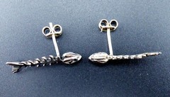 Fishbone Earrings Sterling Silver NEW Vintage Punk 90’s Stud/Post Chim Ska Funk