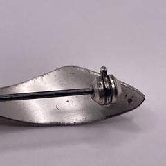 Teka Theodor Klotz Old Art Nouveau 835 Silver Bow Brooch Pin Engraving Handmade